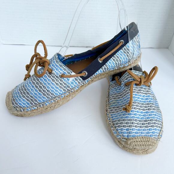 Sperry Top-Sider Katama Fish Espadrilles Boat Shoes Size 7.5 Flats Slip On - Picture 1 of 10